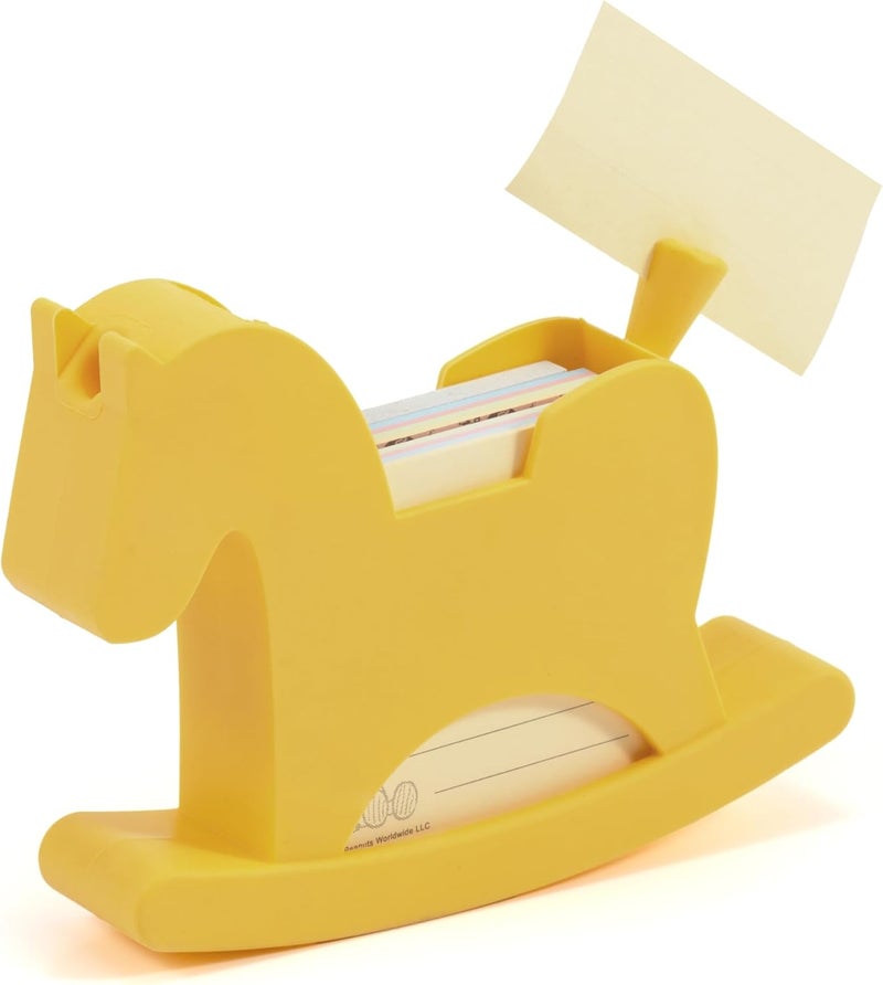 Li & Zhao Li&Zhao Wobble Horse Sticky Note Holder Silicone Label Holder Stand, 2026 Year of the Horse Good Luck Stable Rocking Horse Design for Tabletop Organizer, Office Desk Accessory, Home Decoration(Yellow) - Image 1